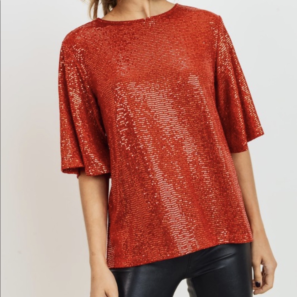 Red Sequin Top